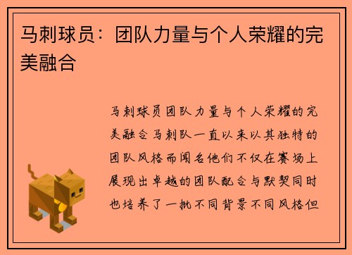 马刺球员：团队力量与个人荣耀的完美融合